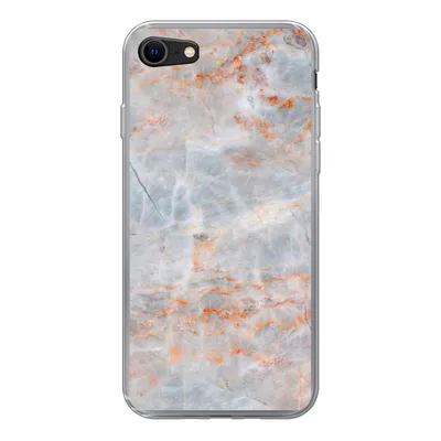 Produktbild von MuchoWow® Handyhülle Schutzhülle Hülle für iPhone SE 2020 Marmor - Luxus - Orange Silikon Softcase Handy Hülle - Kartenbesitzer