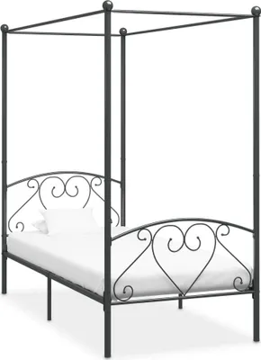 Produktbild von vidaXL Himmelbett-Gestell Grau Metall 120 x 200 cm