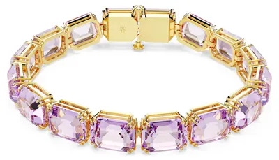 Image de Swarovski Millenia Tennis Bracelet Lilas plaqué or 5720487