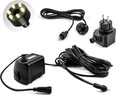 Produktbild von CLGarden Springbrunnenpumpe SP1 mit LED Ring warmweiß Beleuchtung Gartenbrunnen