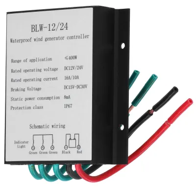 400 W Windgenerator Aluminium mit Laderegler, 12-24 V