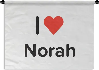 Produktbild von MuchoWow® Wandteppich Wandbehang Ich liebe - Norah - Mädchen 90x67.5 cm Tapisserie Dekoration Wandtuch - Fototeppich - Wand-Skulpturen