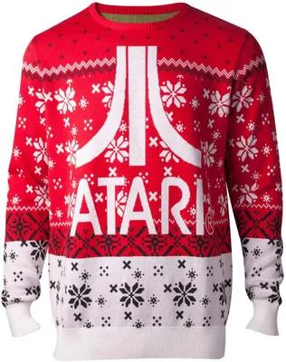 Produktbild von Difuzed - Strickpullover Herren - Atari Logo (rot/weiß) Weihnachtspullover Pullover Größe XL