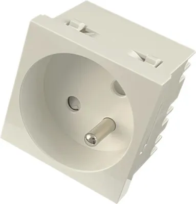 Obrázok produktu pre Modulárna zásuvka ALANTEC 2P+Z, 45x45 mm, biela, 16A/230V