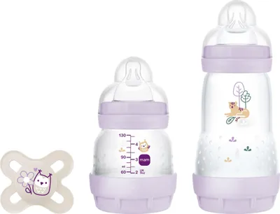 Immagine prodotto di MAM Newborn Starter Set G124 - Set con 2 biberon Easy Start anticolica (130 ml e 260 ml) e succhietto Start 0-2 mesi, rosa