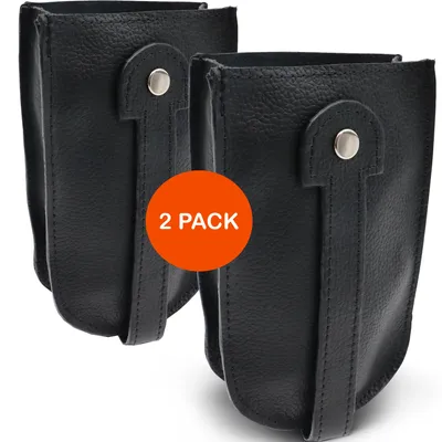 Produktbild von Schlüsselmäppchen XL - Schlüsselmäppchen XL - Schlüsselmäppchen - Echtes Leder - Schlüsselmappe – 2 Stück Schwarz