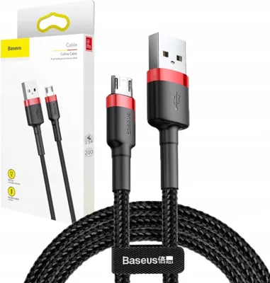 Image de Baseus Cafule 1.5A 2M Usb to Micro Usb Cable (Red/Black)