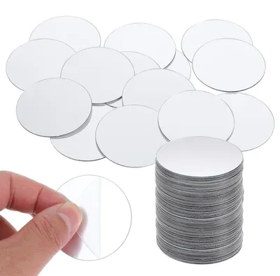 50 runde Acryl-Spiegelaufkleber, 5 cm, selbstklebend, für Wände