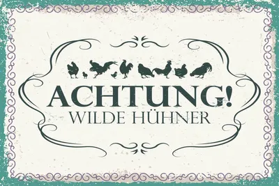 Produktbild von vianmo Holzschild 12x18 cm Achtung Wilde Hühner