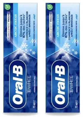 Obrázek produktu pro 2 x Zubní pasta Oral-B 3D White Arctic Fresh - 75 ml - výhodná balení - 2 kusy