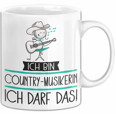 Produktbild von Geschenk für Country-Musikerin Tasse Lustige Geschenkidee Geburtstag Ich Bin Country-Musikerin Ich Darf Das (Weiß)