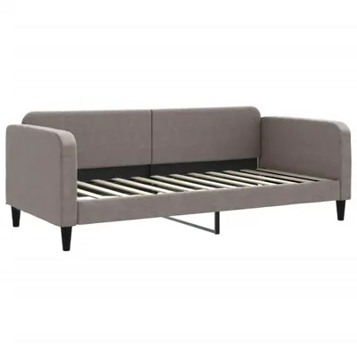 Image de vidaXL Lit de jour Taupe 90x200 cm Tissu