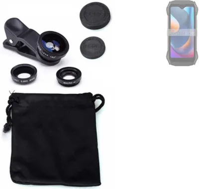Produktbild von K-S-Trade Smartphone Kamera Linsen Set Kompatibel mit Blackview N6000SE 3in1 Clip-On Kamera Adapter Macro Weitwinkel FishEye Fischauge Objektiv Linse
