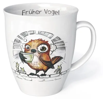 Porzellanmok mit Motiv, 400 ml, Made in Germany, 11 cm