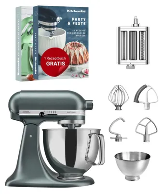 Produktbild von KitchenAid 4,8 L 5KSM175 Artisan Küchenmaschine Pastalover mit Nudelwalzen 3er- Set Juniper