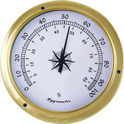 Produktbild von Hygrometer aus Messing, 11,5x9x3,4cm – Nautische Dekoration für maritime Akzente