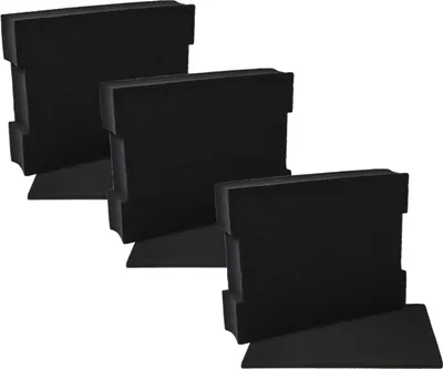 Produktbild von vhbw 3x Schaumstoffeinlage mit Bodenplatte kompatibel mit Sortimo L-Boxx 136 Werkzeugkoffer - Individuell Anpassbar, Schaumstoff Schwarz