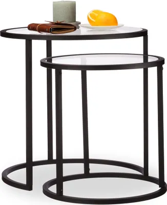 Image de relaxdays 10024573_0 relaxdays Beistelltische-Set Glas schwarz