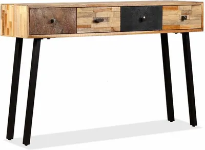 Immagine prodotto di Consolle Xinglieu in teak massiccio, con 4 cassetti, 120 x 30 x 76 cm (lxwxh)