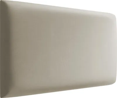 A close-up, side view of a rectangular upholstered wall panel.