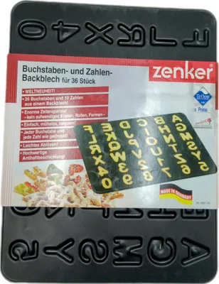 Produktbild von Zenker Backblech Buchstaben A-Z, Zahlen 0-9 42 x 32 cm