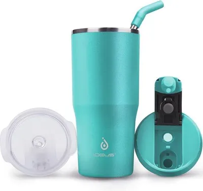 Immagine prodotto di Famanu, tazza termica da 540 ml, a doppia parete, in acciaio inossidabile, colore azzurro cielo