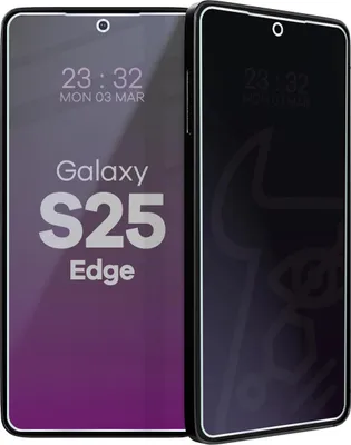 Produktbild von Hybridglas mit Privatschutzfilter für Galaxy S25 Edge, Bizon Glass Mule Shadow, Matt