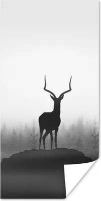 Produktbild von MuchoWow® Poster Rotwild - Schatten - Natur 20x40 cm - Plakat - Foto