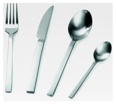 Produktbild von 24-teiliges Besteckset Zaffiria Satinata, Edelstahl, Silber/schwarz