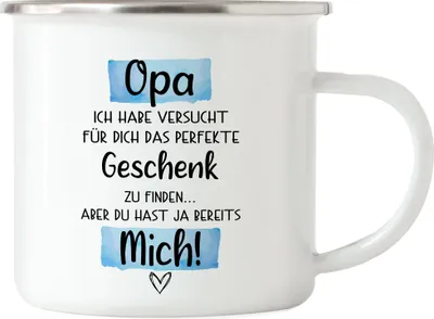 Produktbild von Opa Geschenk Emaille Tasse Lustig Geschenkidee Bester Großvater Opi Vatertag
