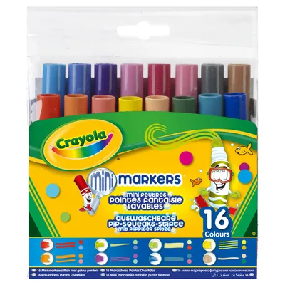 Obrázek produktu pro Crayola 16 Markers Pipsqueaks wacky tips, Více, Vícebarevný, 16 barva/barev, Rozmanité, Kulatý, 14 rok/roky