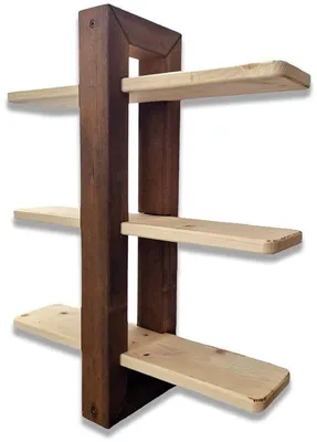 Image de Armoire murale en bois avec trois étagères réglables, idéale pour toutes les pièces