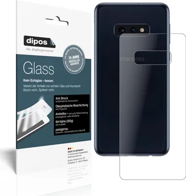 Produktbild von 2x Schutzfolie für Samsung Galaxy S10e Rückseite matt - Anti-Shock 9H Folie dipos Glass Kunststoffglas