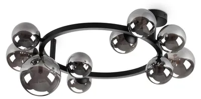 Produktbild von Zeitgenössische Deckenleuchte Perlage Metall Schwarz 10 Lichter G9 15W 3000K Ip20