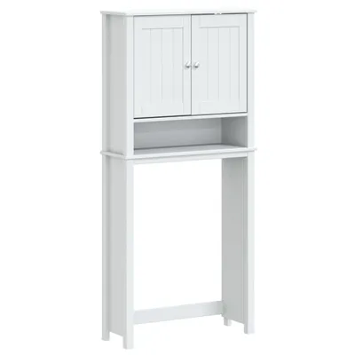 Produktbild von "Winteraktion" Waschmaschinenschrank BERG Weiß 76x27x164,5 cm Massivholz - Badezimmer CC15724