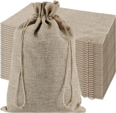 Produktbild von Famanu Jutebeutel 10 Stück - 10 x 15 cm - klein - mit Zugband - für Schmuck und Geschenke