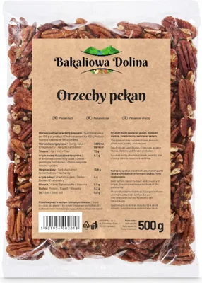 Produktbild von Pekannüsse 500 G - Ganze Hälften - Mild und Butterig - Ungesalzen - Gesunder Snack - Hoher Nährwert