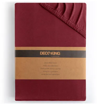 Produktbild von DecoKing Spannbettlaken 100x200 120x200 cm 100% gekämmte Baumwolle Bordeaux Spannbetttücher Jersey Boxspringbett Amber 100 x 200 120 x 200
