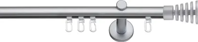 Produktbild von SN Deco Gardinenstange Innenlauf Gap, 19 mm, 1-läufig, Stahl, Komplett-Set mit Ringen, Profilträger, 200 cm, chrom matt