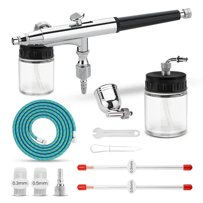 Produktbild von JUNIERS Airbrush Pistole AG-234K – Double-Action Airbrush Set für Profi-Feinarbeiten, Modellbau, Nail Art & kreative Hobbyprojekte