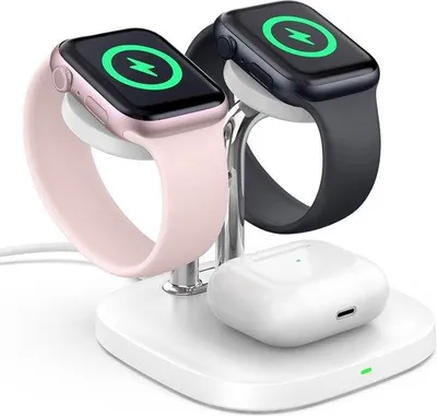 Obrázek produktu pro Bezdrátová nabíječka pro Apple Watch 3,3 W – kompatibilní s Apple Watch – nabíječka pro AirPods Pro – rychlé nabíjení bez adaptéru
