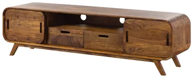 Immagine prodotto di MASSIVMOEBEL24 | MAILAND #126 Mobile TV in legno di sheesham laccato / marrone chiaro 173x40x48