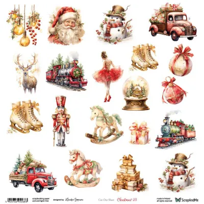 Zdjęcie produktu dla Papier do scrapbookingu 30x30 - ScrapAndMe - Christmas 23 - arkusz do wycinania