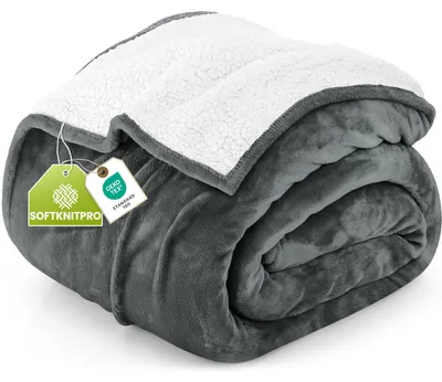 Image de Couverture sherpa réversible - Gris - 200 x 150 cm
