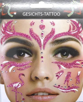 Produktbild von Gesichtstattoo Flamingo Tattoo Karneval Junggesellenabschied Kindergeburtstag
