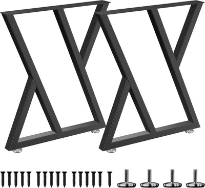 Produktbild von Schwarze Metalltischbeine, 70 x 61 cm, Schreibtischrahmen, DIY Möbelbeine, quadratische Form, 2 Stück