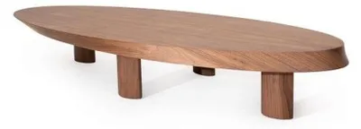 Produktbild von Designer Ovaler Holztisch Wohnzimmer Beistelltisch Tisch Luxus Möbel