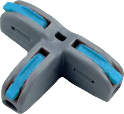 Produktbild von 10 Stk. Verbindungsklemme T-Typ 32A/400V - verschiedene Farben : Blau/Grau Farbe: Blau/Grau