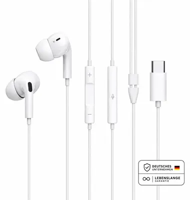 Produktbild von Kabelkopfhörer Lightning / Typ C / 3,5 Klinke Aux In-Ear mit Mikrofon & Lautstärketasten – IN-Ear USB- C