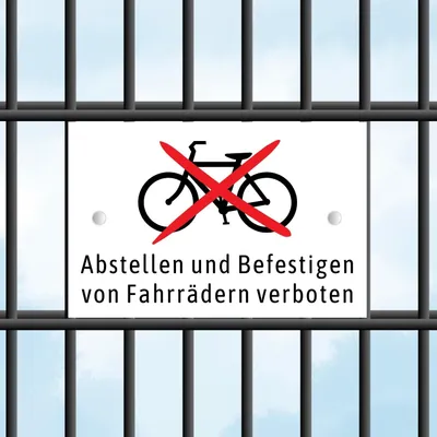 Produktbild von Zaunschild - Fahrräder abstellen verboten - Perfekt für Doppelstabmattenzäune Anthrazit